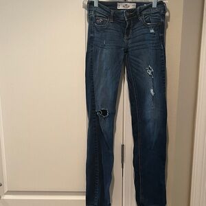 Hollister Dark Blue Ripped Skinny Jeans